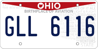 OH license plate GLL6116