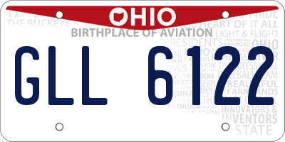 OH license plate GLL6122