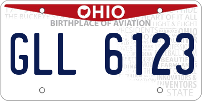 OH license plate GLL6123