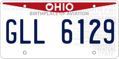OH license plate GLL6129