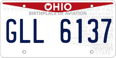 OH license plate GLL6137
