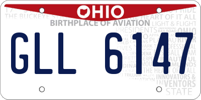 OH license plate GLL6147