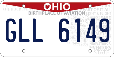OH license plate GLL6149