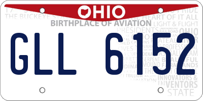 OH license plate GLL6152