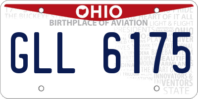 OH license plate GLL6175