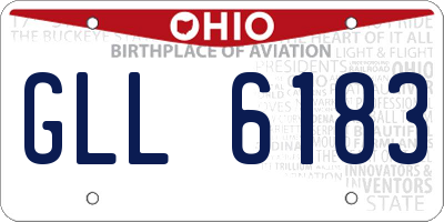 OH license plate GLL6183