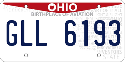 OH license plate GLL6193