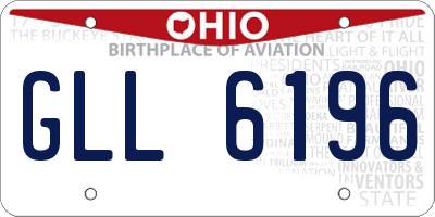 OH license plate GLL6196
