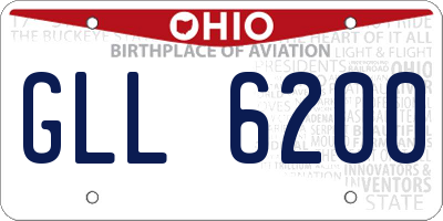 OH license plate GLL6200