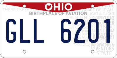 OH license plate GLL6201