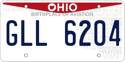 OH license plate GLL6204