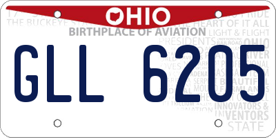 OH license plate GLL6205