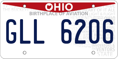 OH license plate GLL6206