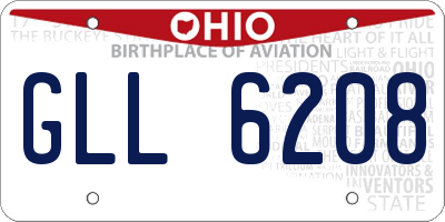 OH license plate GLL6208