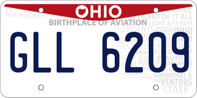 OH license plate GLL6209