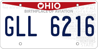 OH license plate GLL6216