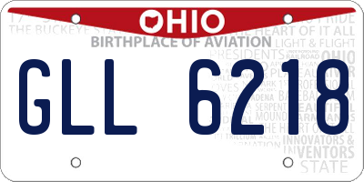 OH license plate GLL6218
