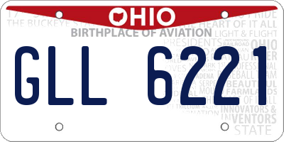 OH license plate GLL6221