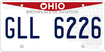 OH license plate GLL6226