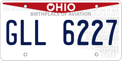OH license plate GLL6227