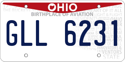 OH license plate GLL6231