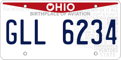 OH license plate GLL6234