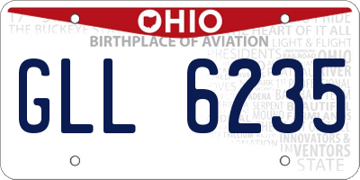 OH license plate GLL6235