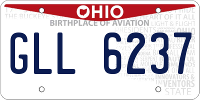 OH license plate GLL6237