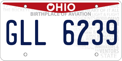 OH license plate GLL6239