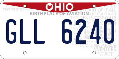 OH license plate GLL6240