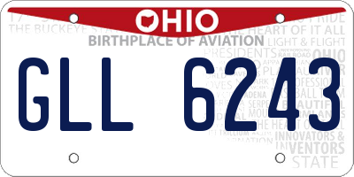 OH license plate GLL6243