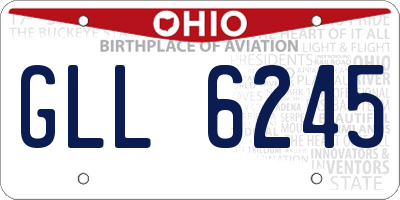 OH license plate GLL6245