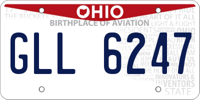 OH license plate GLL6247
