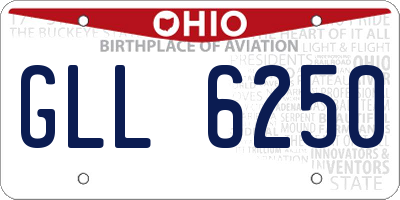 OH license plate GLL6250