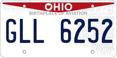 OH license plate GLL6252