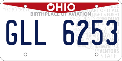 OH license plate GLL6253