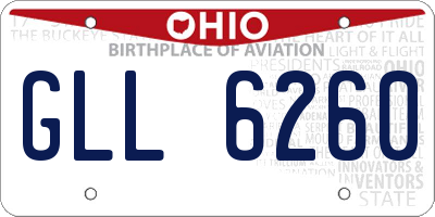 OH license plate GLL6260