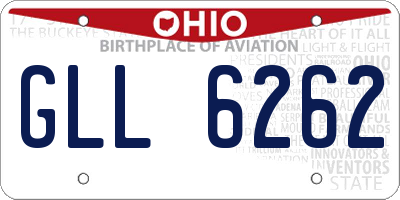 OH license plate GLL6262