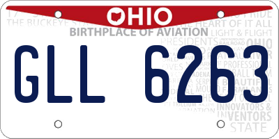 OH license plate GLL6263
