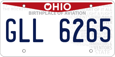 OH license plate GLL6265