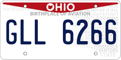 OH license plate GLL6266