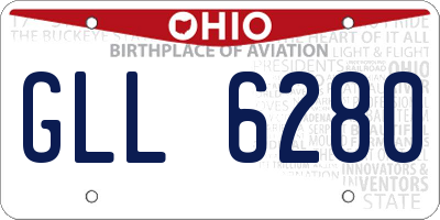 OH license plate GLL6280
