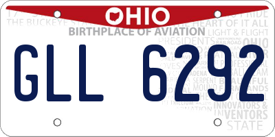 OH license plate GLL6292