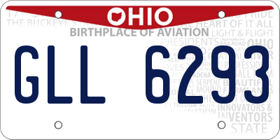 OH license plate GLL6293