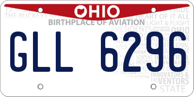 OH license plate GLL6296