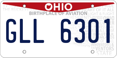 OH license plate GLL6301