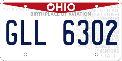 OH license plate GLL6302