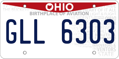 OH license plate GLL6303