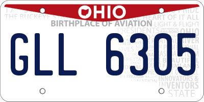 OH license plate GLL6305