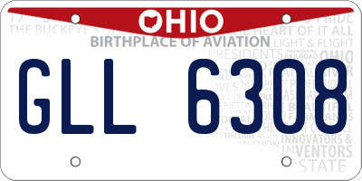 OH license plate GLL6308